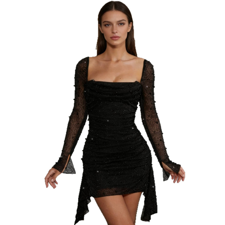 Damen Glamouröses Minikleid mit Ärmel und raffinierten Details Echo Archiv