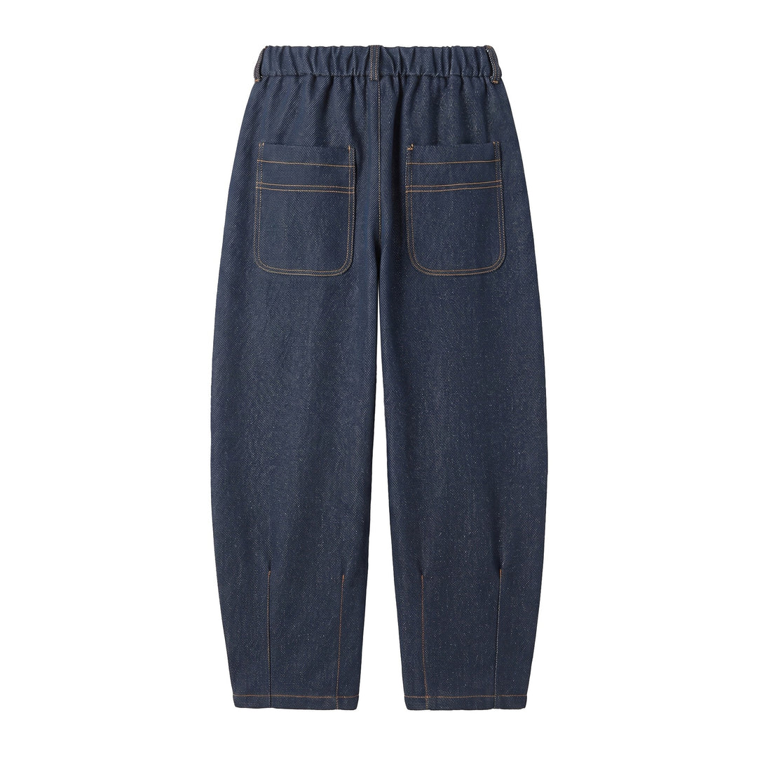 Damen Hochtaillierte weite Culotte-Hose mit Bügelfalte und elastischem Rückenteil Echoarchiv