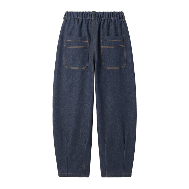 Damen Hochtaillierte weite Culotte-Hose mit Bügelfalte und elastischem Rückenteil Echoarchiv