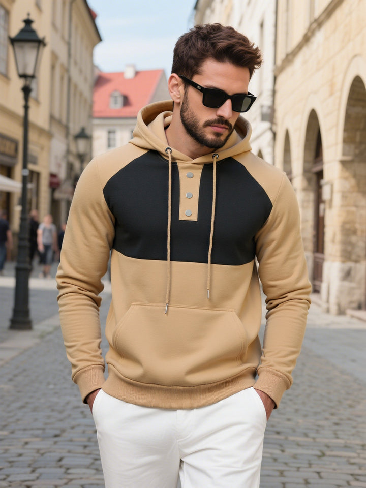 Herren Hoodie mit modischem Kontrastdesign Echoarchiv