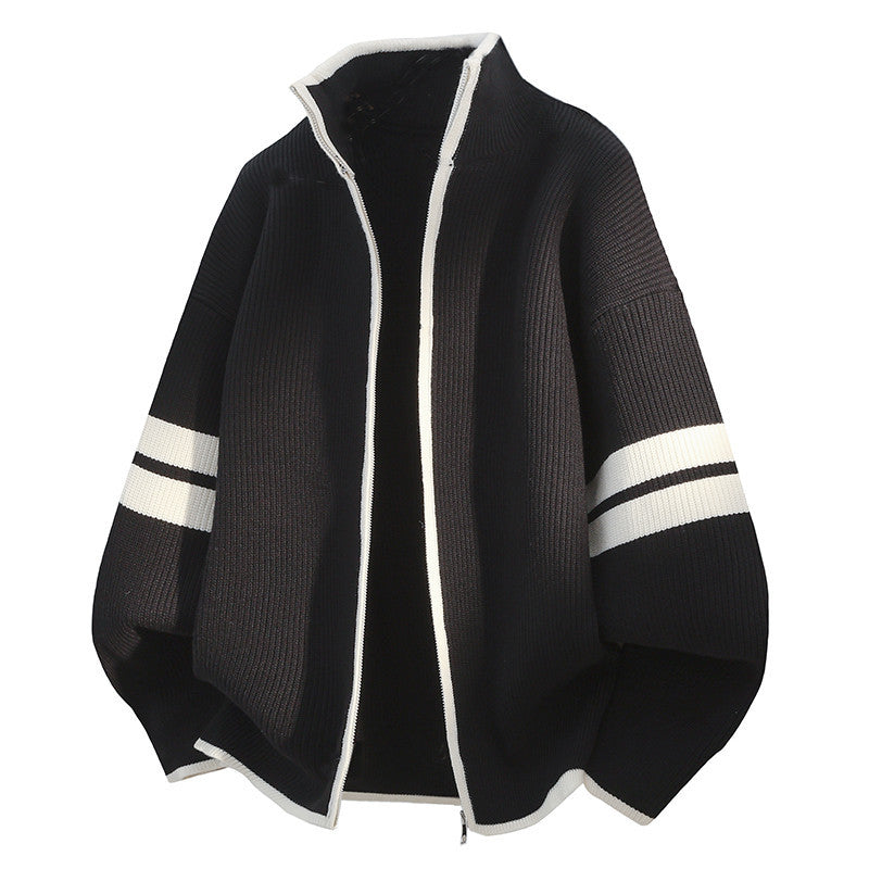 Unisex nan oversized Strickjacke mit Reißverschluss und Stehkragen Echo Archiv