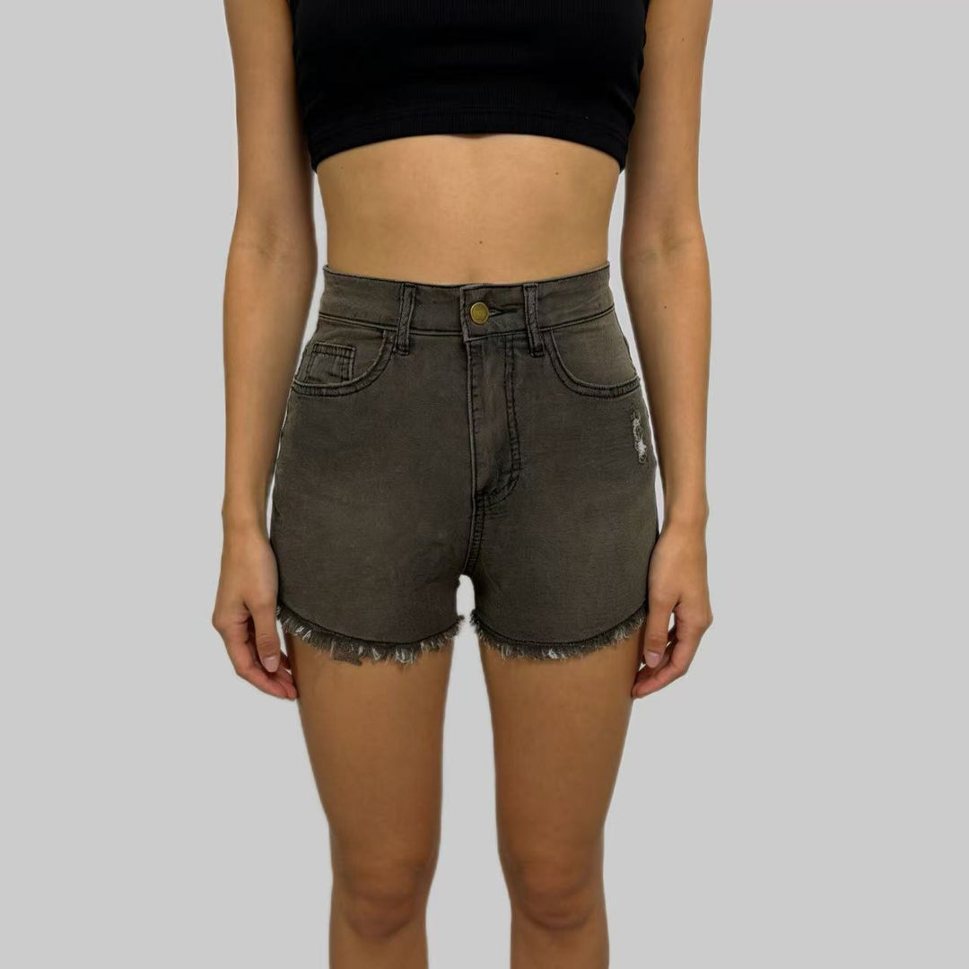 Damen Hochgeschnittene Denim-Shorts im angesagten Fransen-Look Echo Archiv