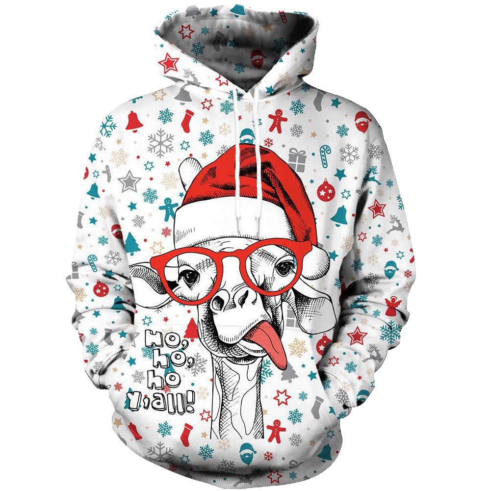 Damen Lustiger Kapuzenpullover mit weihnachtlichem DJ-Motiv Echoarchiv