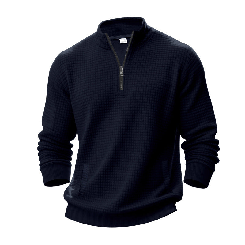Herren Stepppullover mit kurzem Reißverschluss und strukturiertem Design Echoarchiv