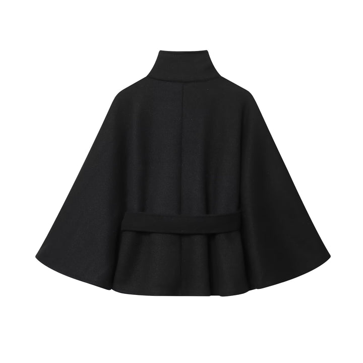 Damen nan Kurzcape mit Stehkragen, Knopfverschluss und Bindegürtel Echo Archiv