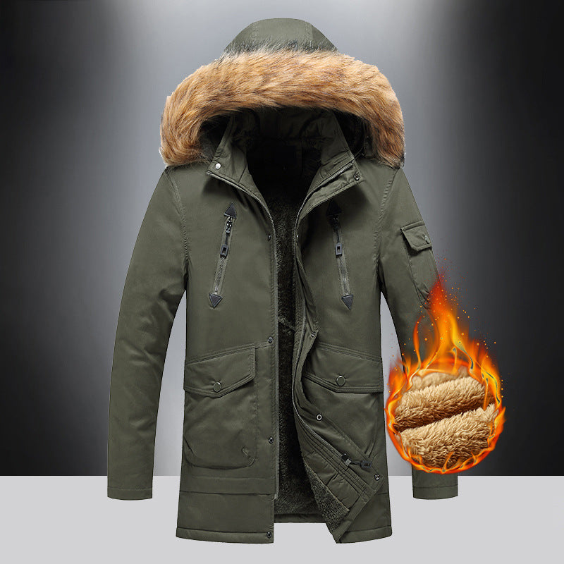 Herren isolierte Winterjacke mit hochwertigem Kunstfellkragen Echoarchiv