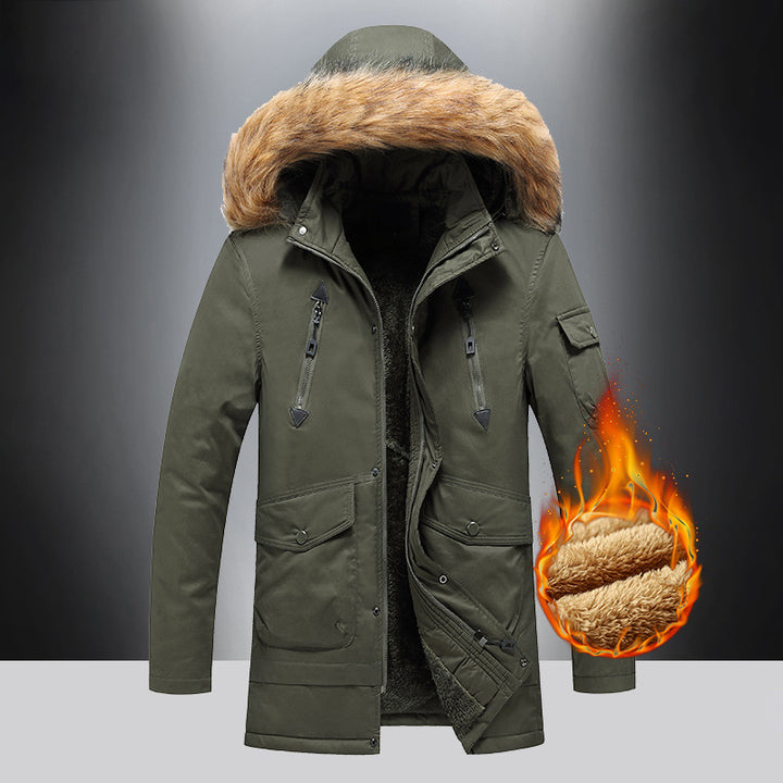 Herren isolierte Winterjacke mit hochwertigem Kunstfellkragen Echoarchiv