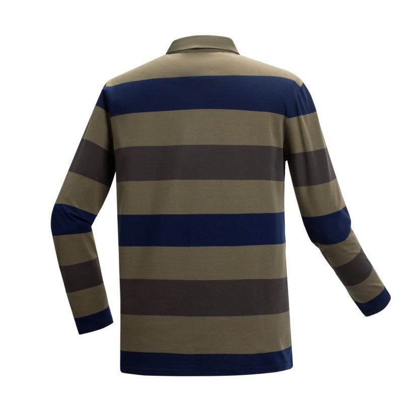 Herren Langarm-Polo-Shirt mit Streifen Echo Archiv