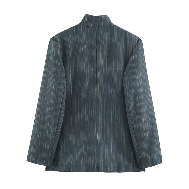 Damen Lang geschnittener Blazer mit Stehkragen und aufgesetzten Taschen Echo Archiv