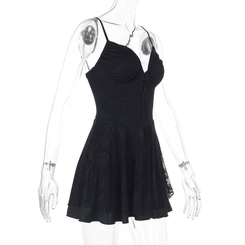 Damen ärmelloses Minikleid mit Spitzenapplikationen Echo Archiv