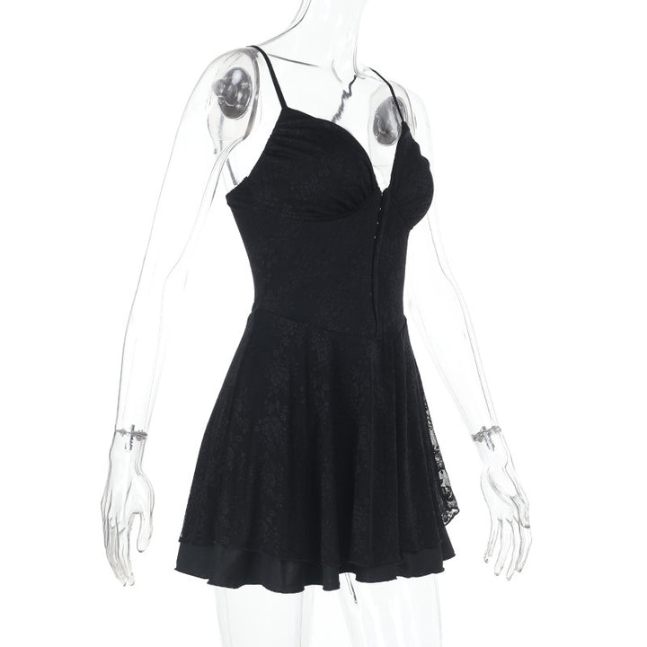 Damen ärmelloses Minikleid mit Spitzenapplikationen Echo Archiv
