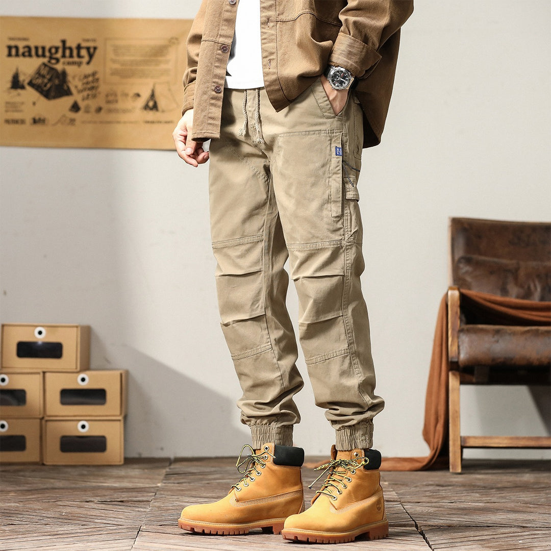 Herren Cargo-Joggerhose mit Tunnelzug, elastischen Bündchen und verstärkten Kniepartien Echoarchiv