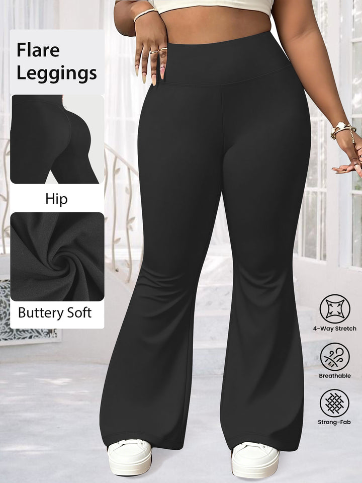 Damen Flare-Leggings mit hohem Bund, butterweichem Stretch und formender Hüftnaht echoarchiv-