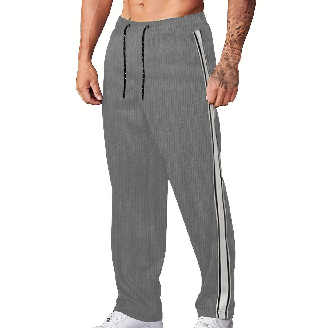 Herren Sportliche Freizeithose mit eleganten Längsstreifen und verstellbarem Bund Echoarchiv