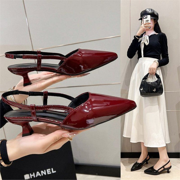 Damen Spitz zulaufende Lack-Pumps mit Slingback, schlanker Silhouette und gepolstertem Komfortfußbett – Lioré