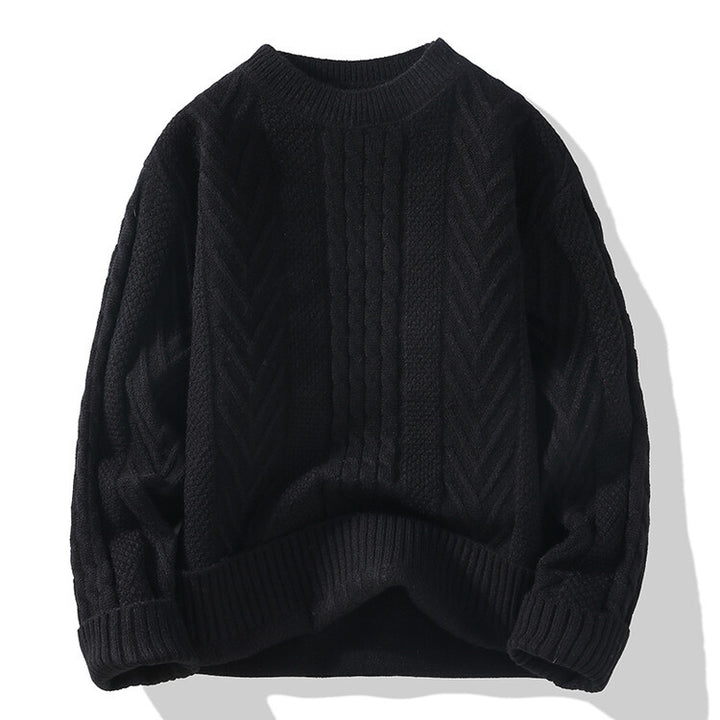 Herren Strickpullover mit modernen Zopf- und Rippstrukturen Echoarchiv