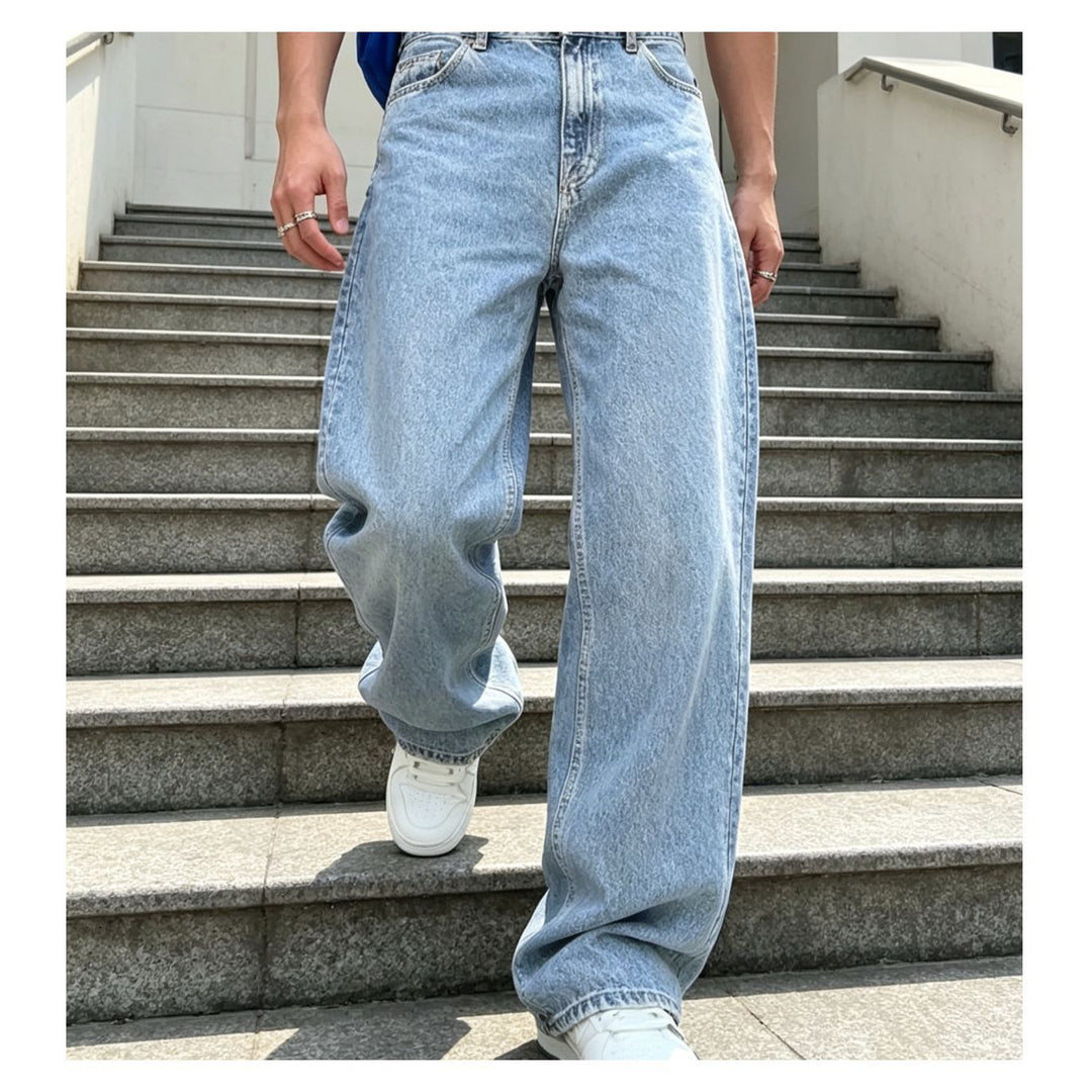 Damen Modische Weit Geschnittene Jeans Echoarchiv