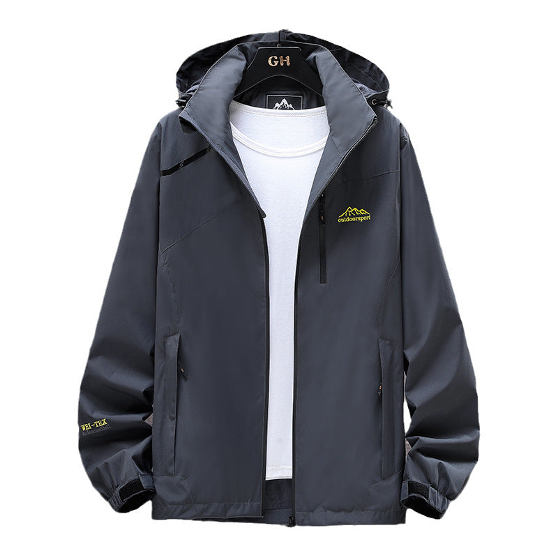 Damen Leichte Wasserabweisende Outdoorjacke mit Kapuze, Brustreißverschluss und verstellbaren Bündchen Echoarchiv