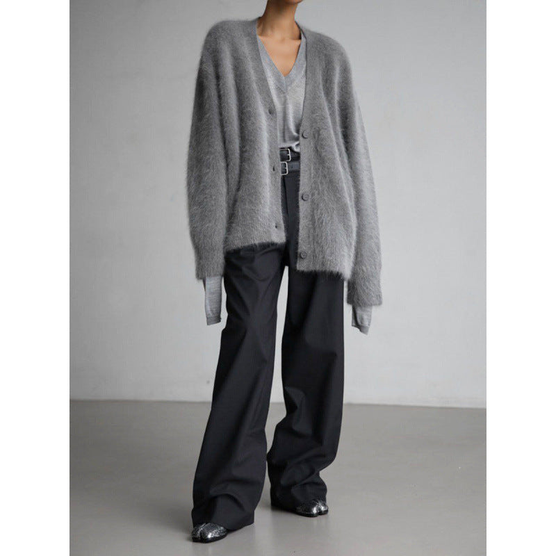 Damen Kuschelige Strickjacke aus Mohair Echoarchiv
