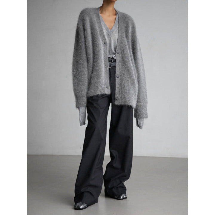 Damen Kuschelige Strickjacke aus Mohair Echoarchiv