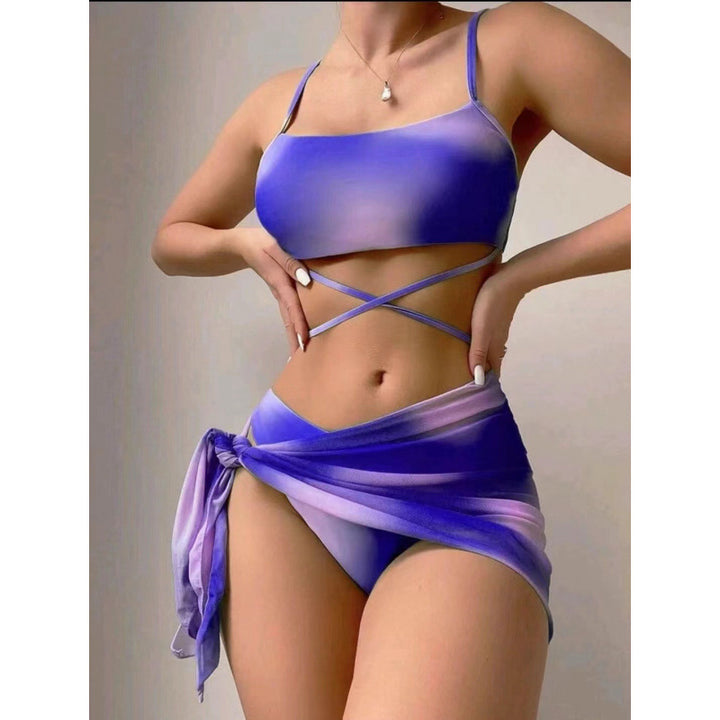Damen Bikini-Set mit stylischem Wickelrock und verstellbaren Trägern Echo Archiv
