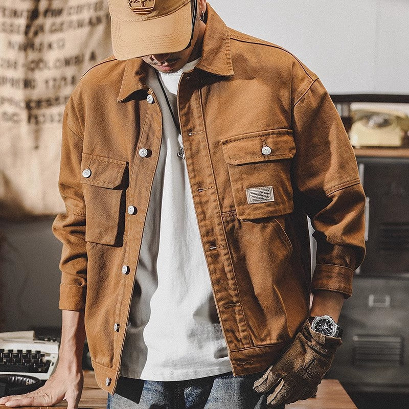 Herren Lässige Utility-Jacke mit praktischen Taschen Echoarchiv