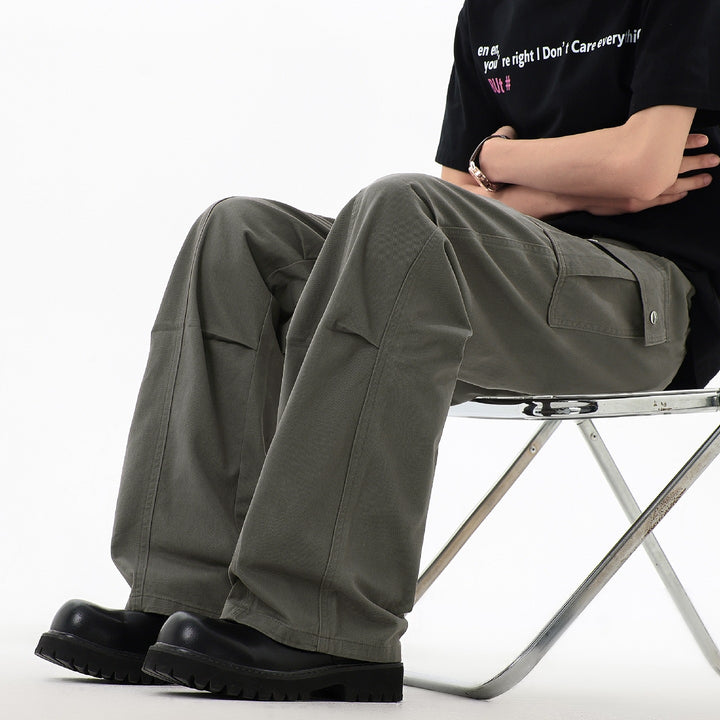 Herren Weite Utility-Cargo-Hose mit großen Klappentaschen & verstärkten Nahtpartien Echoarchiv