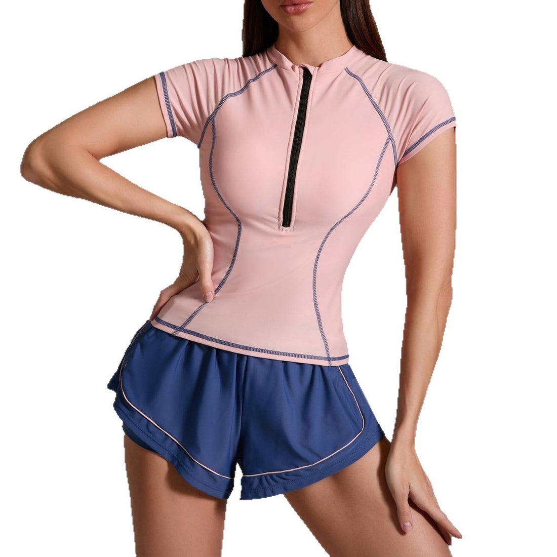 Damen Sportliches Oberteil und Shorts Set – Orélia