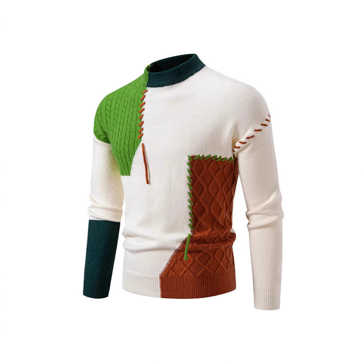 Herren Pullover mit kreativem Muster und hohem Kragen Echoarchiv