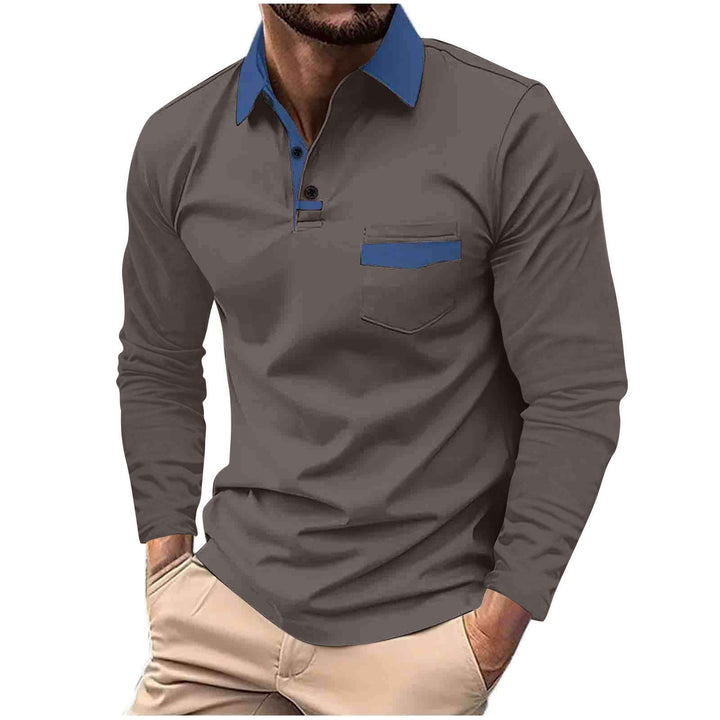 Herren Langarm-Polohemd mit modernem Kragen und stylischer Brusttasche Echoarchiv