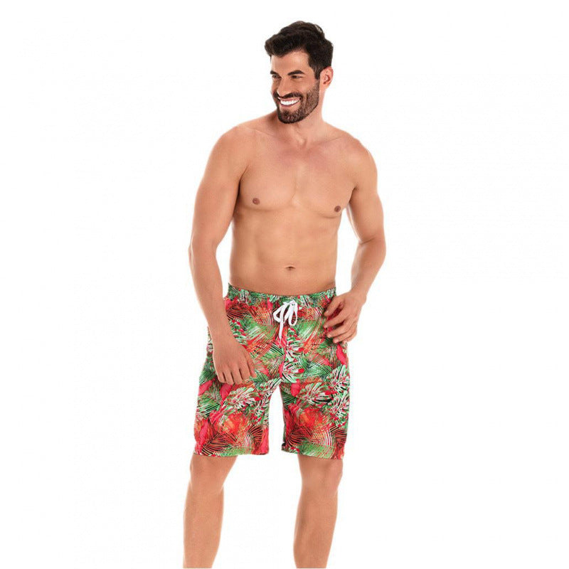 Herren Badeshorts mit tropischem Muster und verstellbarem Kordelzug Echo Archiv