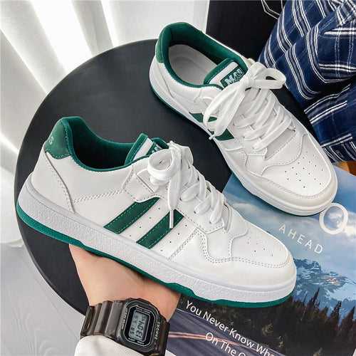 Unisex Klassische Low-Top Freizeit-Sneaker aus glattem Kunstleder mit gepolsterter Innensohle und robustem Cupsohlenprofil – Norré