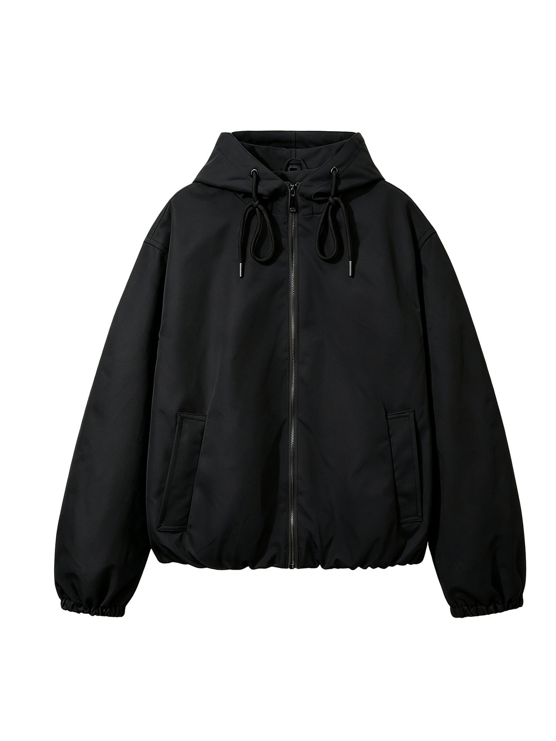 Damen Kapuzen-Bomberjacke mit gerafftem Saum und Eingrifftaschen Echoarchiv