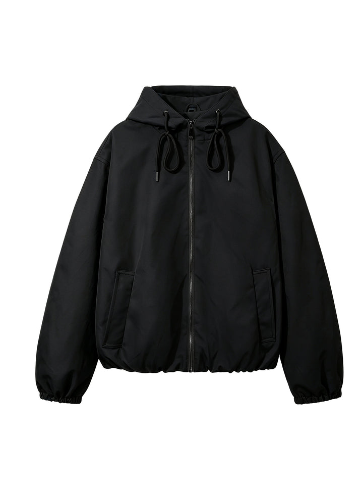 Damen Kapuzen-Bomberjacke mit gerafftem Saum und Eingrifftaschen Echoarchiv