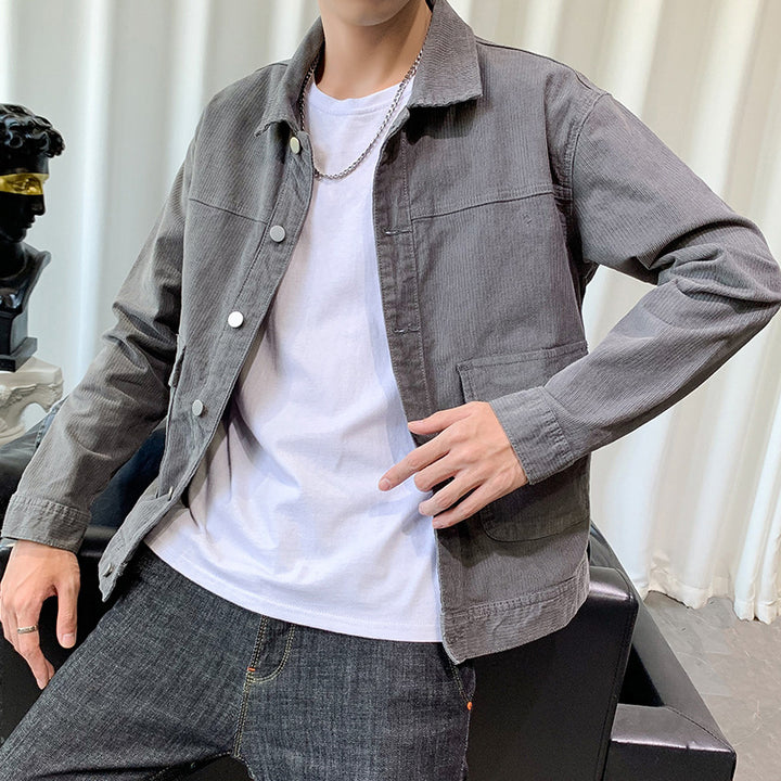 Herren Cordjacke im Overshirt‑Style mit aufgesetzten Pattentaschen – Taviero