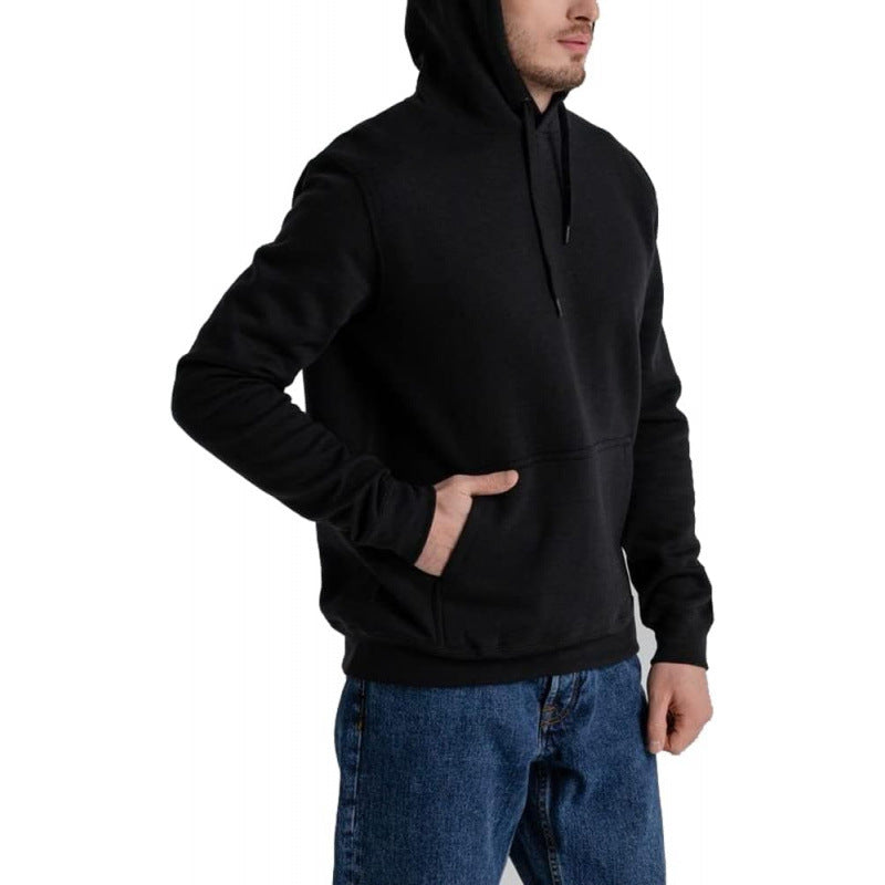 Herren lässiger Kapuzenpullover mit Kängurutasche, Tunnelzug und gerippten Bündchen – Cavarno