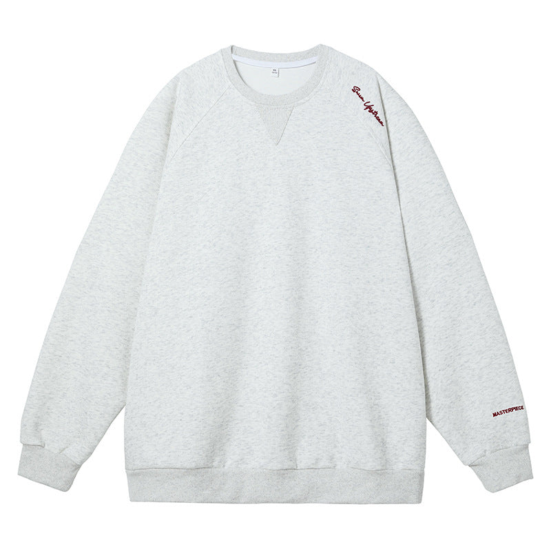Unisex Oversize Baumwoll-Fleece-Sweatshirt mit Raglanärmeln und dezenter Schulter- sowie Ärmelstickerei Echo Archiv