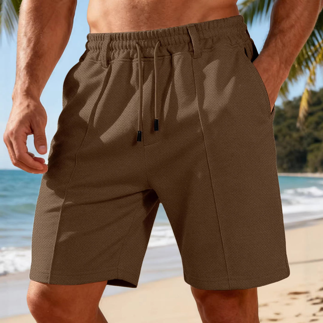 Herren nan Chino-inspirierte Relax-Shorts mit Bundfalten elastischem Tunnelzug und Eingrifftaschen Echo Archiv