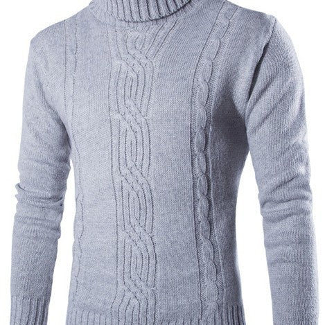 Herren modischer Strickpullover mit hochgeschlossenem Kragen und raffinierter Zopfmusterstruktur Echoarchiv