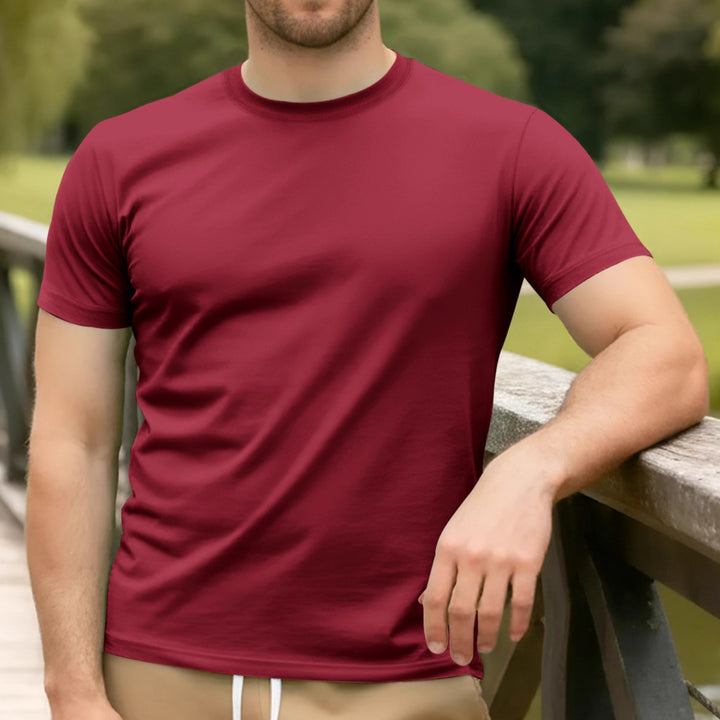 Herren nan Basic Kurzarm-T-Shirt aus hochwertigem Baumwollmix mit Rundhalsausschnitt, flachen Nähten und Regular Fit Echo Archiv