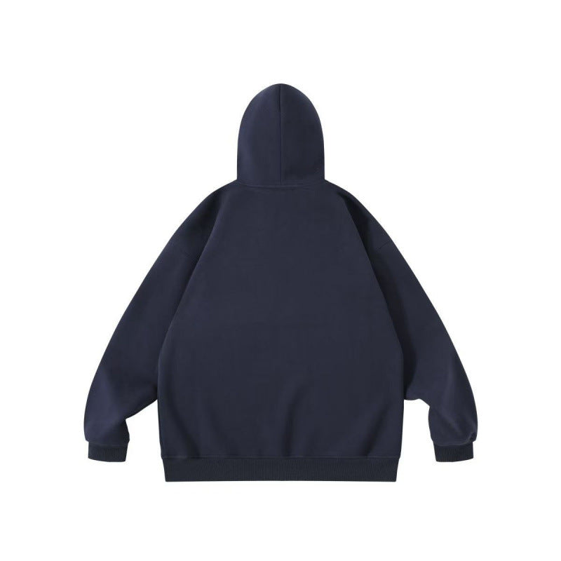 Unisex Oversize-Kapuzenpullover mit gebogenem Statement-Print und Kängurutasche Echo Archiv