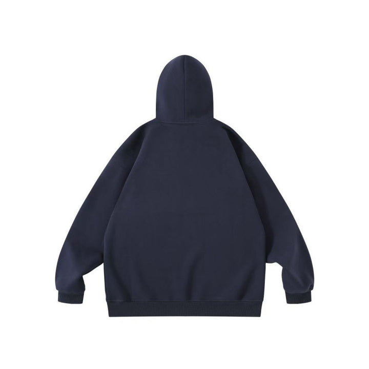 Unisex Oversize-Kapuzenpullover mit gebogenem Statement-Print und Kängurutasche Echo Archiv