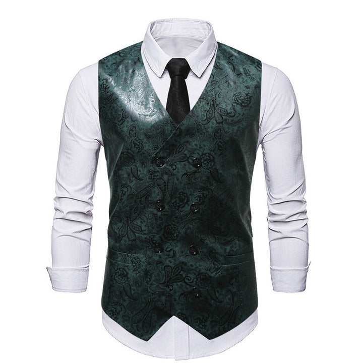 Herren elegante Weste mit floralem Design und Doppelreihe Echoarchiv