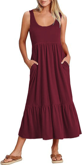 Damen Maxikleid mit fließendem Rock und praktischen Taschen Echo Archiv