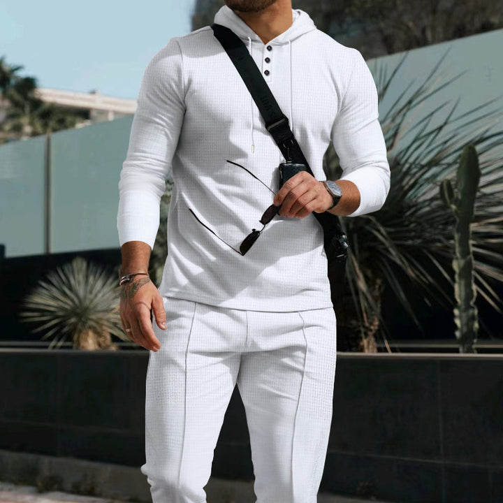 Herren modisches Zip-Hoodie mit strukturierter Oberfläche Echoarchiv