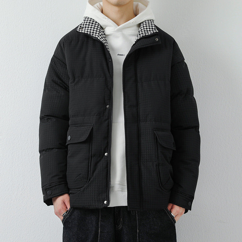 Herren Modische Pufferjacke mit Karokragen Echo Archiv