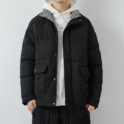 Herren Modische Pufferjacke mit Karokragen Echo Archiv