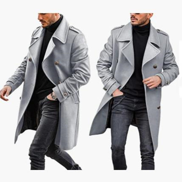 Herren eleganter Trenchcoat mit modernem Schnitt und praktischen Details Echoarchiv