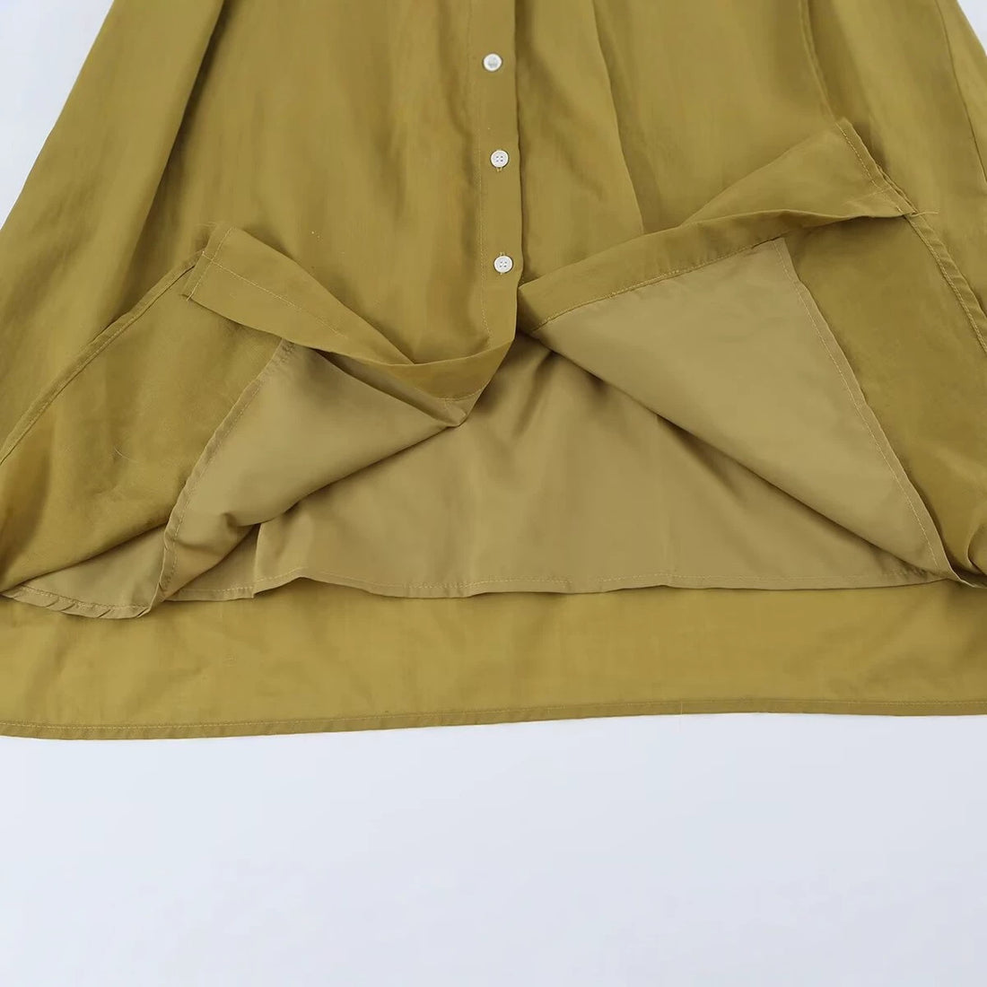 Damen Ärmelloses Hemdblusenkleid mit Kellerfalten, durchgehender Knopfleiste und Taillengürtel Echoarchiv
