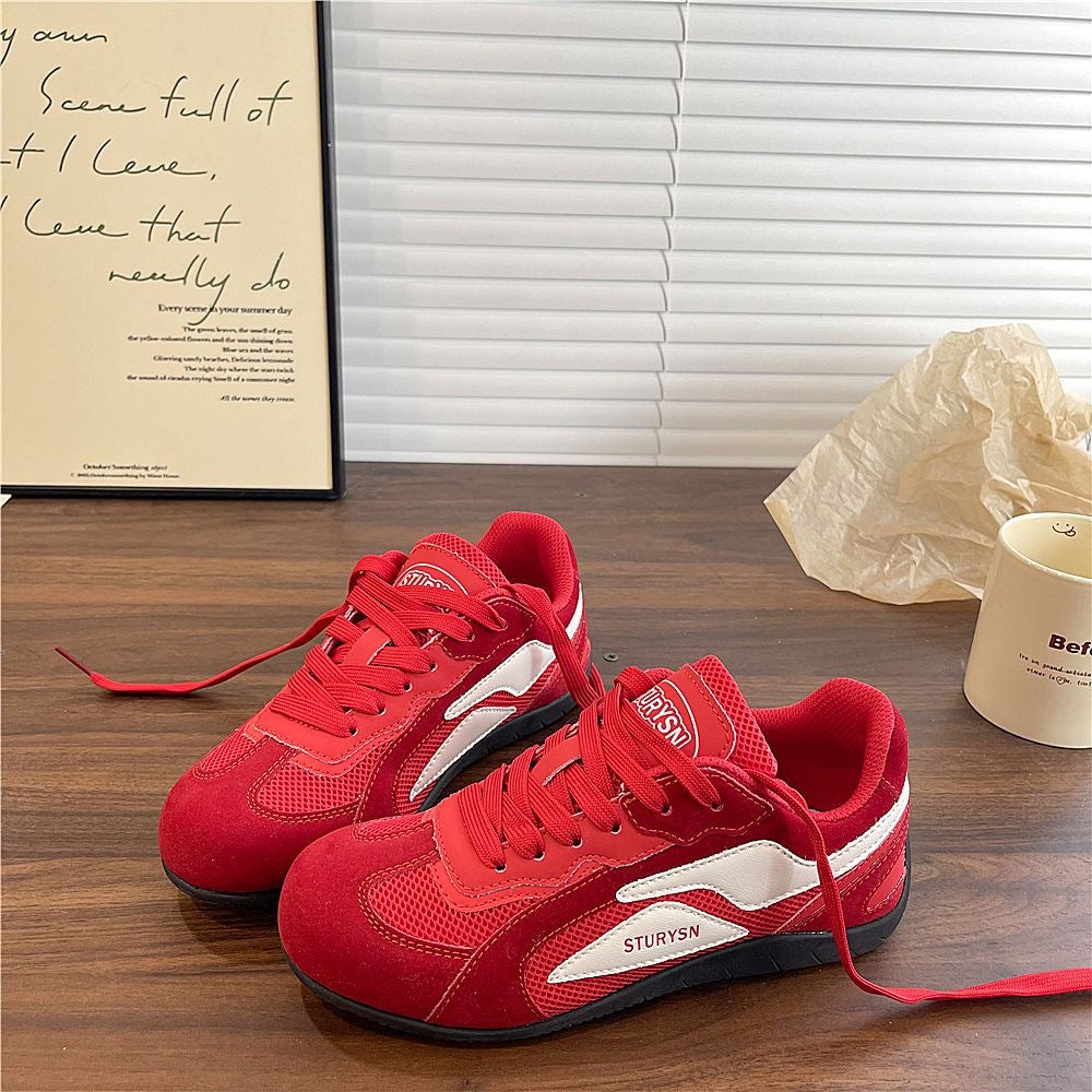 Damen Sportliche Sneaker mit weicher Veloursoberfläche und atmungsaktiver Netzstruktur Echo Archiv